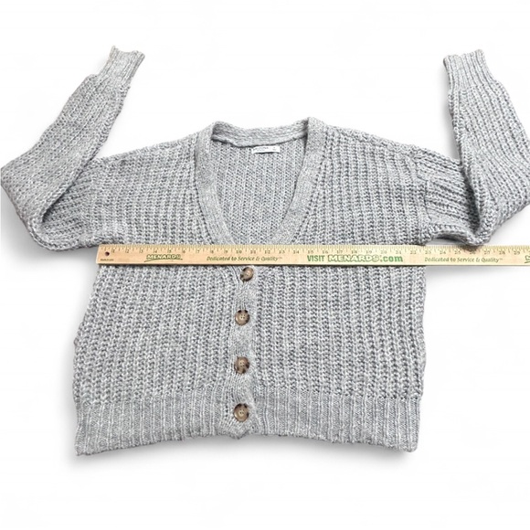 ARIZONA JEAN Company Light Gray  knitted Sweater Button Up M Good Sweater - Picture 6 of 7